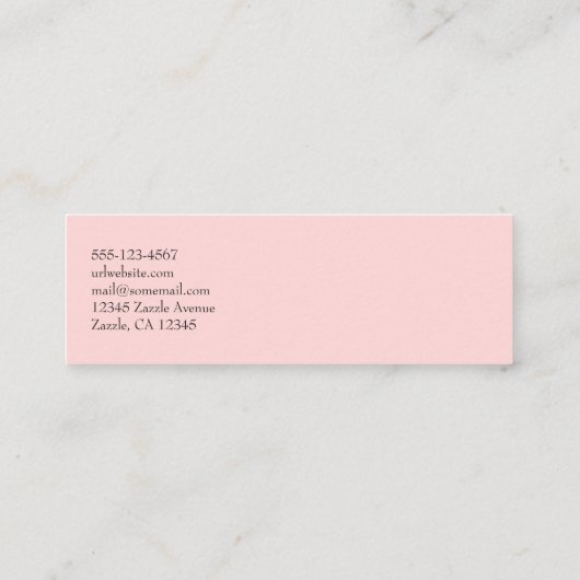 Roze en Blauwgroen, donkere Floral Pattern Busines Mini Visitekaartje (Achterkant)