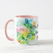 Roze en blauwgroen florale struik voor mijn nicht mok (Links)