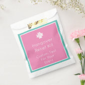 Roze en Blauwgroen Hangover Relief Kit Favor Tasse Bedankzakje (Gezegeld)