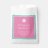 Roze en Blauwgroen Hangover Relief Kit Favor Tasse Bedankzakje (Voorkant)