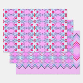 Roze en Blauwgroen inpakpapier Flat Sheet Set van  Vel