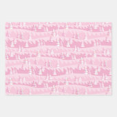 Roze en Blauwgroen kerstbomen Inpakpapier Vel (Voorkant)
