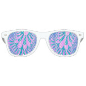Roze en Blauwgroen lijn Retro Zonnebril (Voorkant)