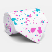 Roze en Blauwgroen platter Stropdas (Opgerold)