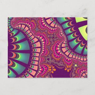 Roze en Blauwgroen regenboogresten Briefkaart