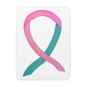 Roze en Blauwgroen Ribbon Custom Magnets Magneet (Verticaal)