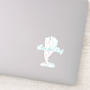 Roze en Blauwgroen Sparen de Waterverf Vinyldecal  Sticker