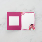 Roze en Bloemen Borstkanker Bedankkaart (Binnen)