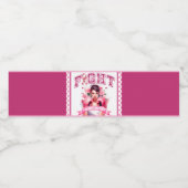 Roze en Bloemen Borstkanker Waterfles Etiket (Enkel label)