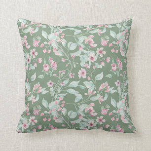 Roze en blozen florale patroon  kussen