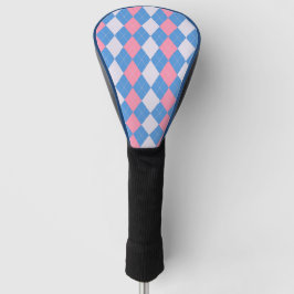 Roze en Blue Argyle Golf Head Hoesje Golfheadcover