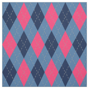 Roze en Blue Argyle Pattern Stof