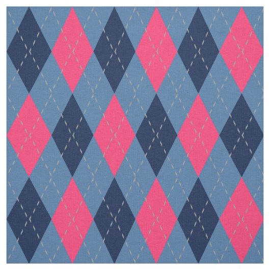 Roze en Blue Argyle Pattern Stof (Swatch)