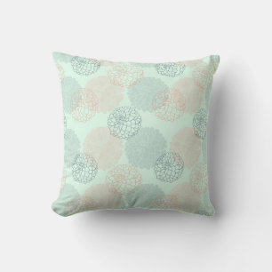 Roze en Blue Dahlias Sierkussen
