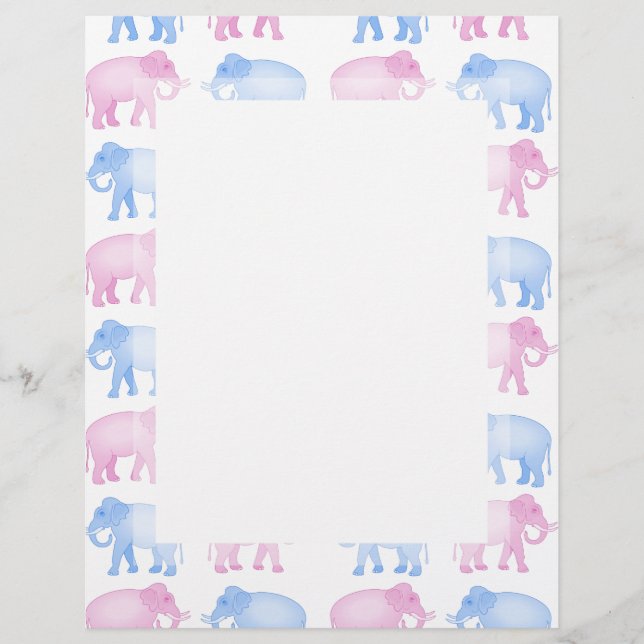 Roze en Blue Indian Elephant Pattern (Voorkant)