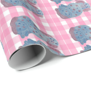 Roze en Blue Staffordshire Dogs Cadeaupapier