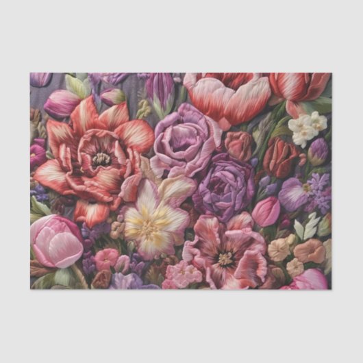 Roze en Blush Bloemen Decoupage Papier (Voorkant)