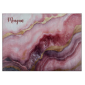 Roze en Blush Marmeren Textuur Snijplank (Voorkant)