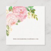 Roze en Blush Peonie Flowers Website Kaarten (Achterkant)