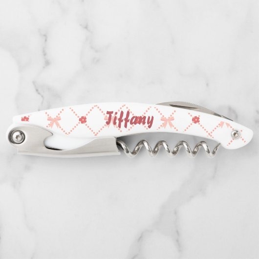 Roze en  bogen kurkentrekker (Voorkant)