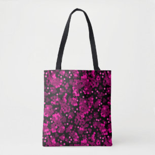 Roze en bordeaux polka dot confetti patroon draagtas