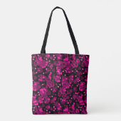 Roze en bordeaux polka dot confetti patroon draagtas (Achterkant)