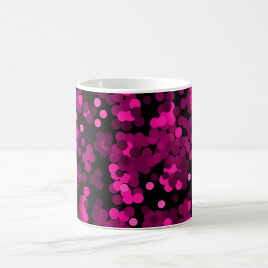 Roze en bordeaux polka dot confetti patroon koffiemok (Center)