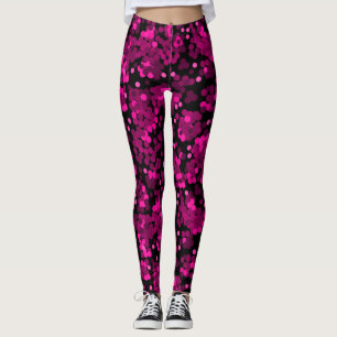 Roze en bordeaux polka dot confetti patroon leggings