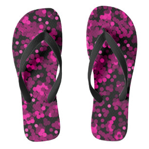 Roze en bordeaux polka dot confetti patroon teenslippers