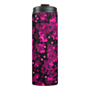 Roze en bordeaux polka dot confetti patroon thermosbeker