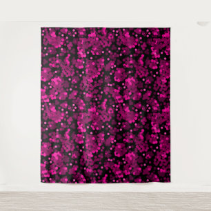 Roze en bordeaux polka dot confetti patroon wandkleed