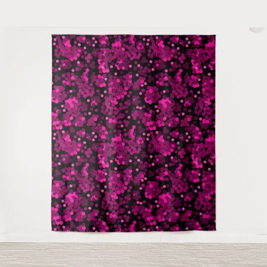 Roze en bordeaux polka dot confetti patroon wandkleed (Voorkant)