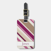 Roze en bruin bagagelabel (Voorkant verticaal)