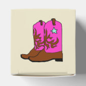 Roze en bruin cowgirl Birthday Party Favor Box Bedankdoosjes (Bovenkant)
