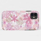 Roze en bruin Floral Pattern Case-Mate iPhone Case (Achterkant (horizontaal))