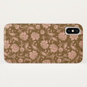 Roze en bruin Floral Pattern Case-Mate iPhone Case (Achterkant (horizontaal))