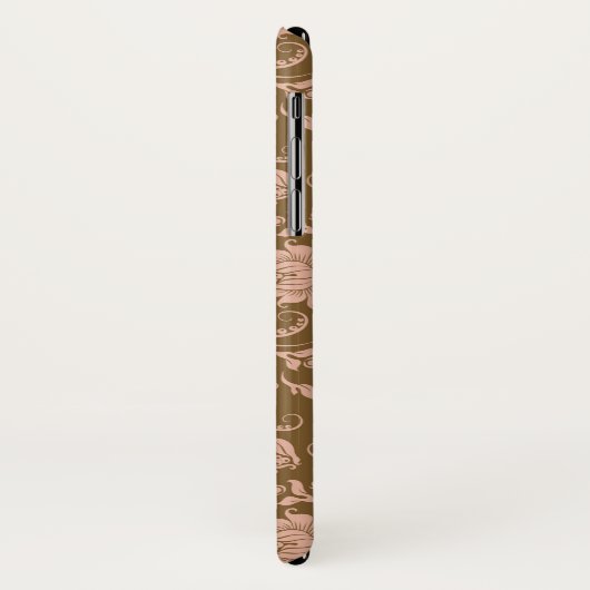 Roze en bruin Floral Pattern Case-Mate iPhone Case (Achterkant/links)