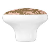 Roze en bruin Floral Pattern Keramische Knop (Zijkant)