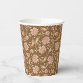 Roze en bruin Floral Pattern Papieren Bekers (Links)