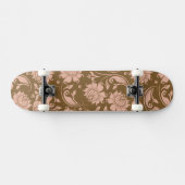 Roze en bruin Floral Pattern Skateboard (Horizontaal)