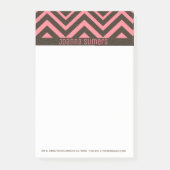 Roze en bruin lederen Chevron Post-it® Notes (Voorkant)