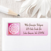 Roze en bruin Mandala Abstract Etiket (Insitu)