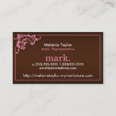 Roze en bruin Visitekaartje (Achterkant)