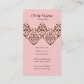 Roze en bruin Visitekaartje (Achterkant)