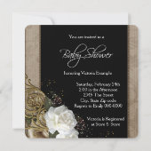 Roze en Bruine Afro-Amerikaanse Baby Girl Shower Kaart (Achterkant)