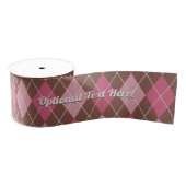 Roze en bruine argyle Pattern Knit - Optionele tek Grosgrain Lint (Spoel)