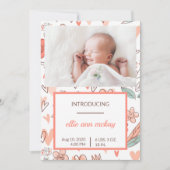 Roze en bruine Baby Kaart (Voorkant)