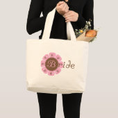 Roze en bruine bloemkool overhemden en cadeaus grote tote bag (Voorkant (product))