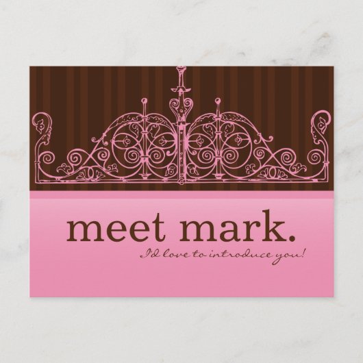 Roze en bruine Briefkaart (Voorkant)