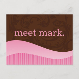 Roze en bruine Briefkaart